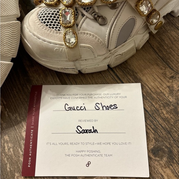 White Gucci FLASHTREK sneakers women’s size 8 - Picture 8 of 10